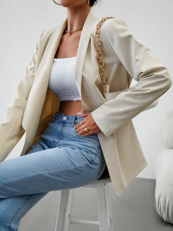 Women's Double-Breasted Blazer Jacket in Khaki and Multiple Colors - Image 3
