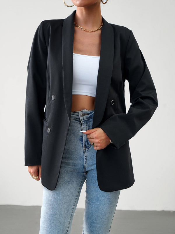 Women's Double-Breasted Blazer Jacket in Khaki and Multiple Colors - Image 16