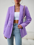 Women's Double-Breasted Blazer Jacket in Khaki and Multiple Colors - Image 12