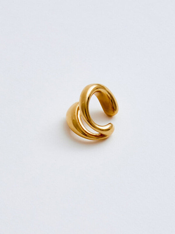 Modern double layer ear bone clip without piercing simple ear clip