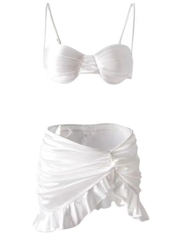 Modern women's clothing sweetheart hottie high-gloss fabric push-up sexy spa skirt bikini