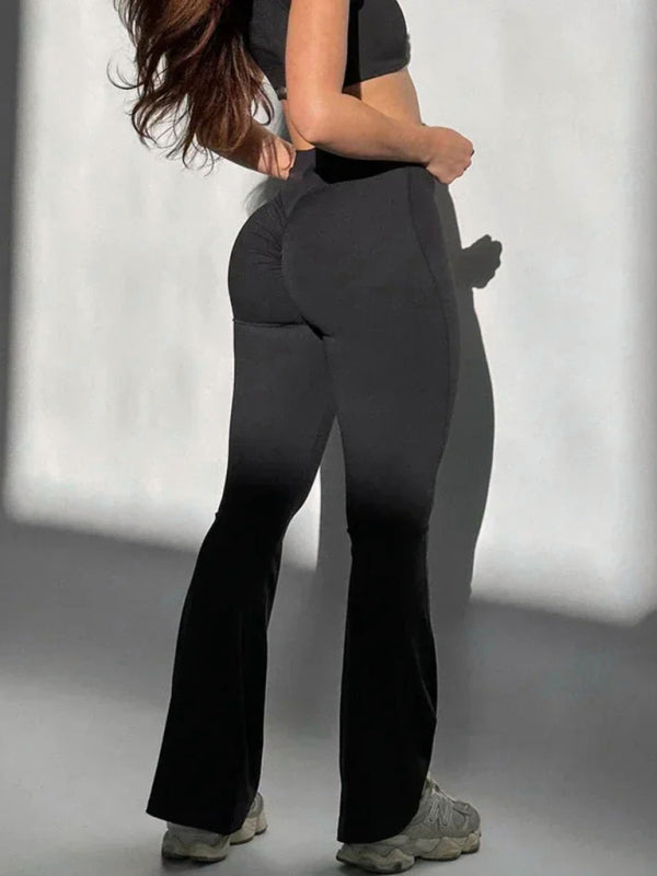 High-Waist Brown Flare Yoga Leggings with Butt Lift Control - Image 11