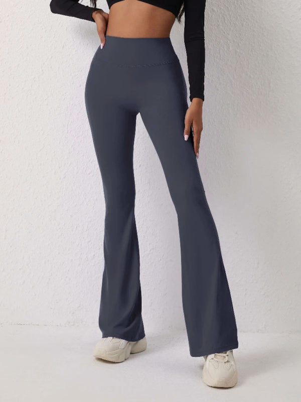 High-Waist Brown Flare Yoga Leggings with Butt Lift Control - Image 6
