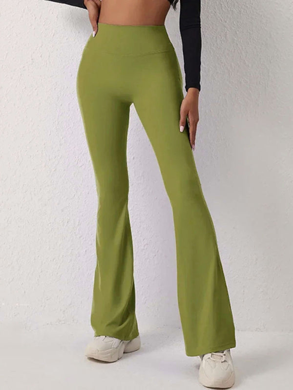 High-Waist Brown Flare Yoga Leggings with Butt Lift Control - Image 12
