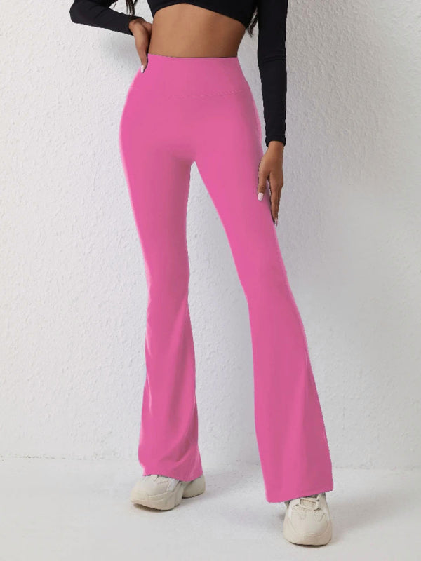 High-Waist Brown Flare Yoga Leggings with Butt Lift Control - Image 4