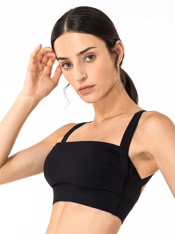 Women's Square Neck Posture Correction Sports Bra Cream - Image 14