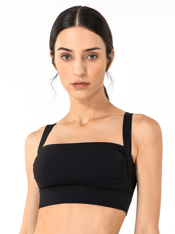 Women's Square Neck Posture Correction Sports Bra Cream - Image 12