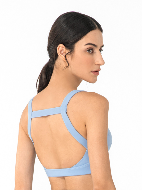 Women's Square Neck Posture Correction Sports Bra Cream - Image 9