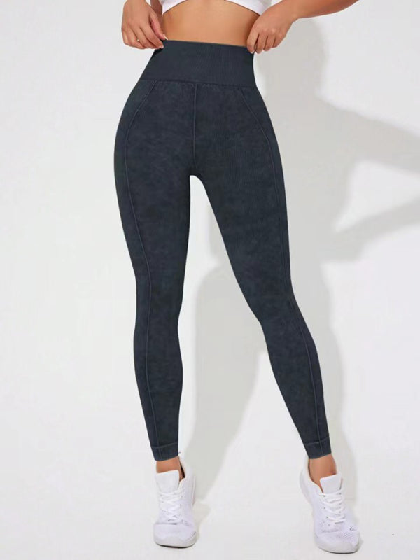 Modern washed frosted peach hip trousers tights sports trousers leggings