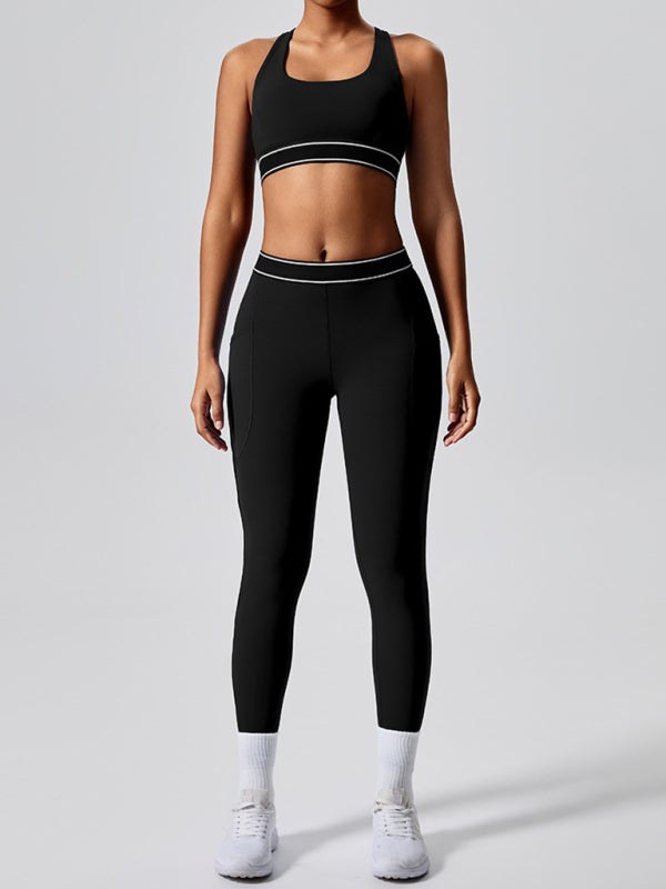 Modern elastic fitness fashion yoga vest with chest pad