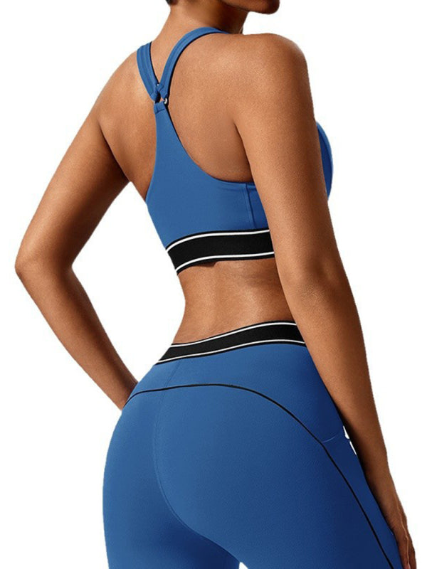 Modern elastic fitness fashion yoga vest with chest pad