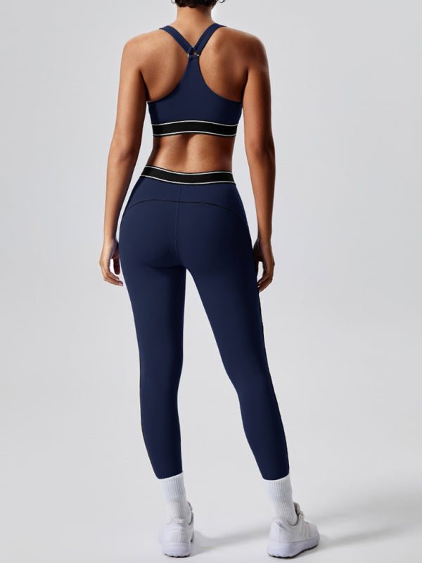Modern elastic fitness fashion yoga vest with chest pad