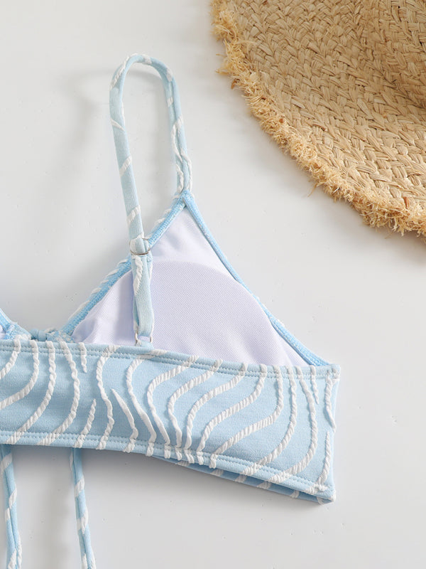 Stripe print bikini