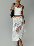 Polka Dot Lace Irregular Skirt - Stylish & Elegant
