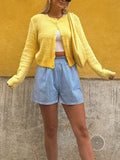 Casual Simple Button Long Sleeve Cardigan
