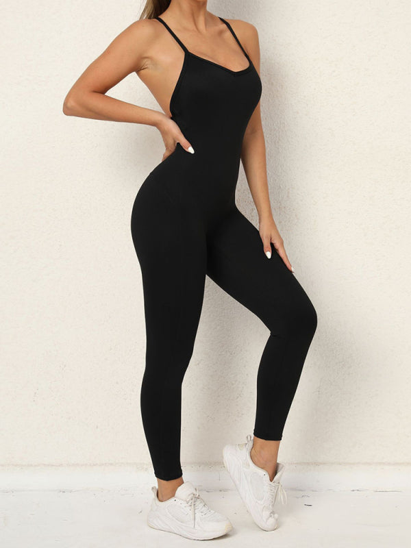 Women's Camo Athletic Jumpsuit Cross Strap High Waist Workout - Image 6