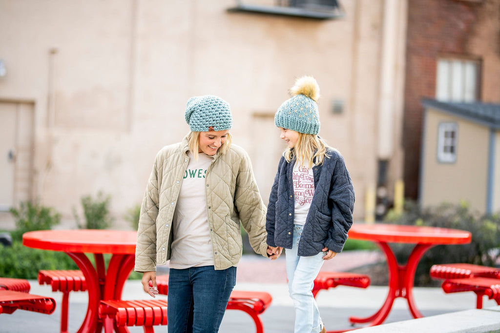 Crochet Simple Slouch Hat | Succulent Blue Beanie