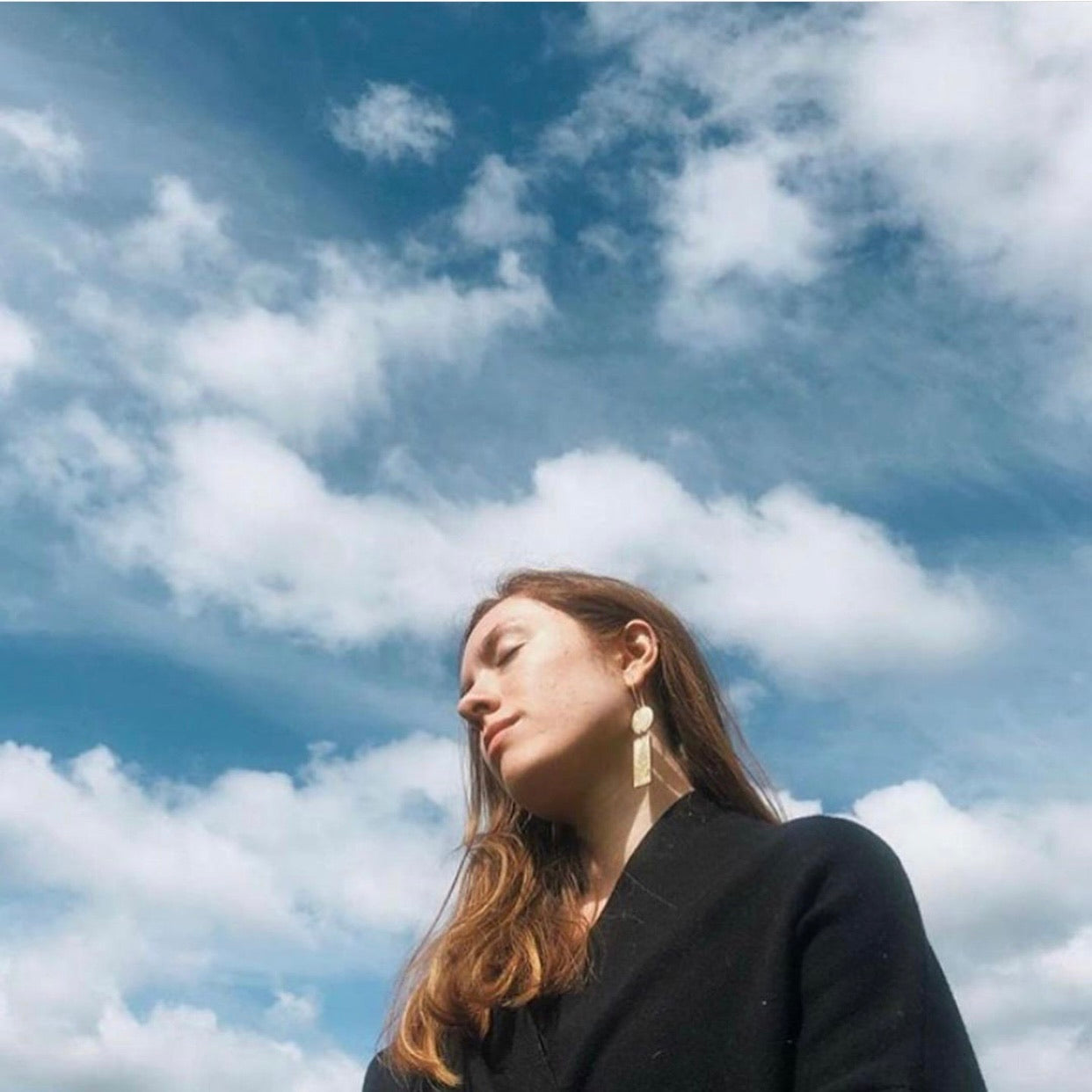 Gold Plated Fern Earrings Modern Botanical Drop