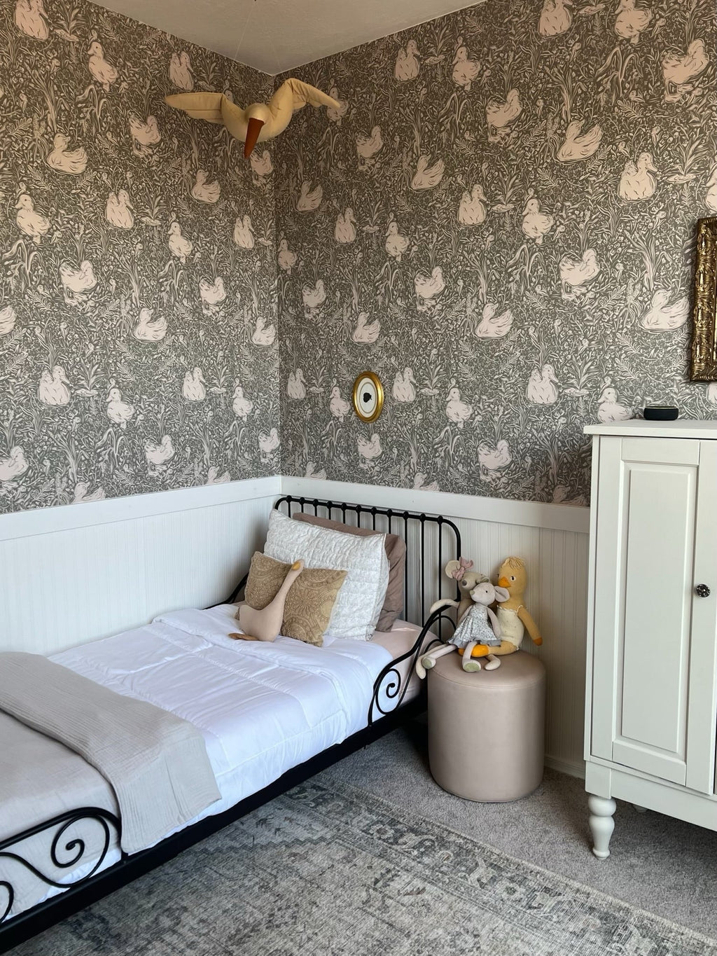 Hollingworth Floral Wallpaper in Pink, White, and Grey
