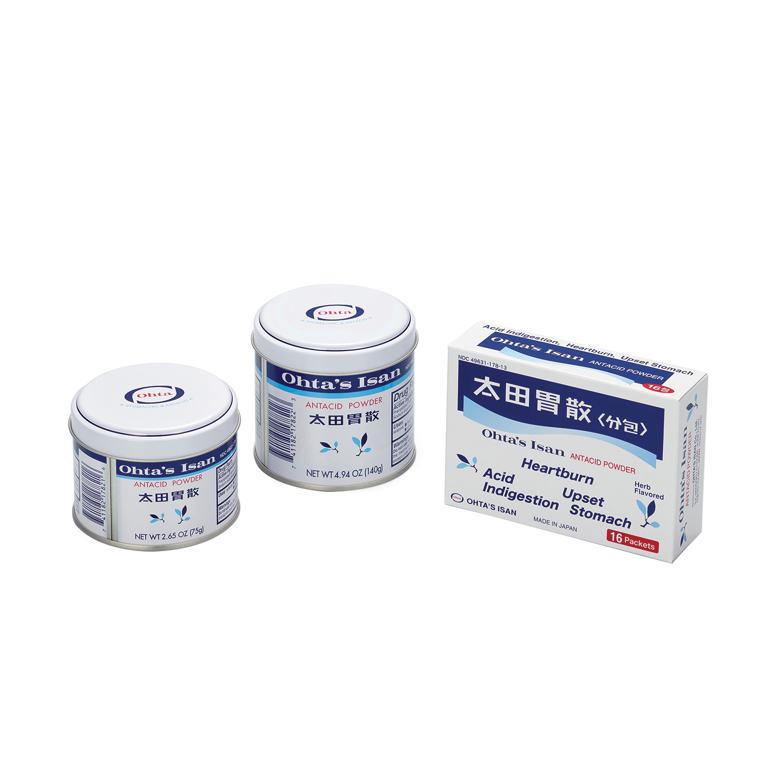 Ohta's Isan Antacid Herbal Powder - 16 Individual Packets