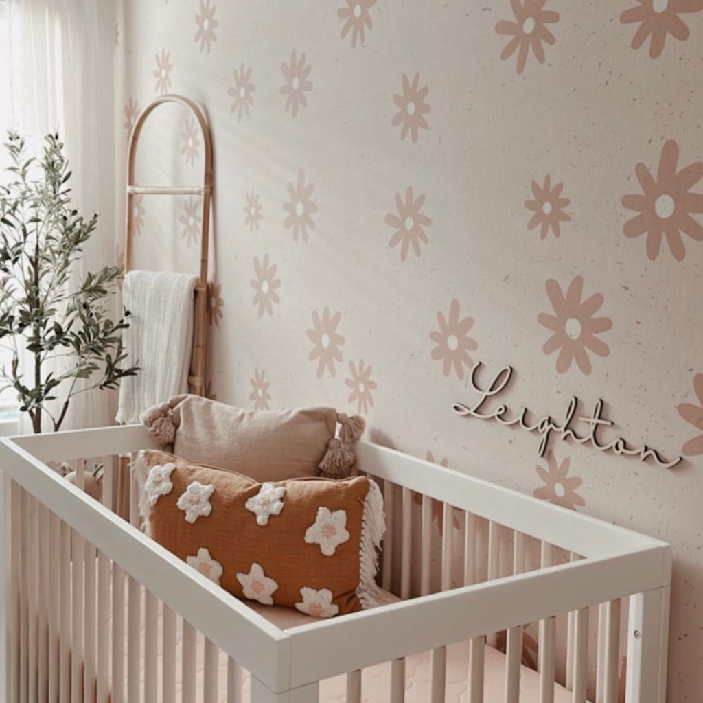 Avery Floral Peel and Stick Wallpaper in Beige and Dusty-Rose