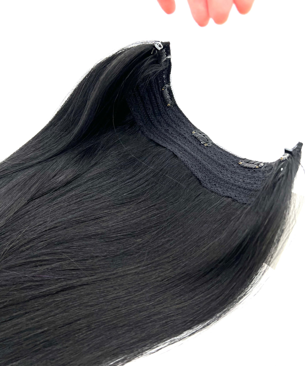 18" Silky Straight Halo Hair Extension with Clip