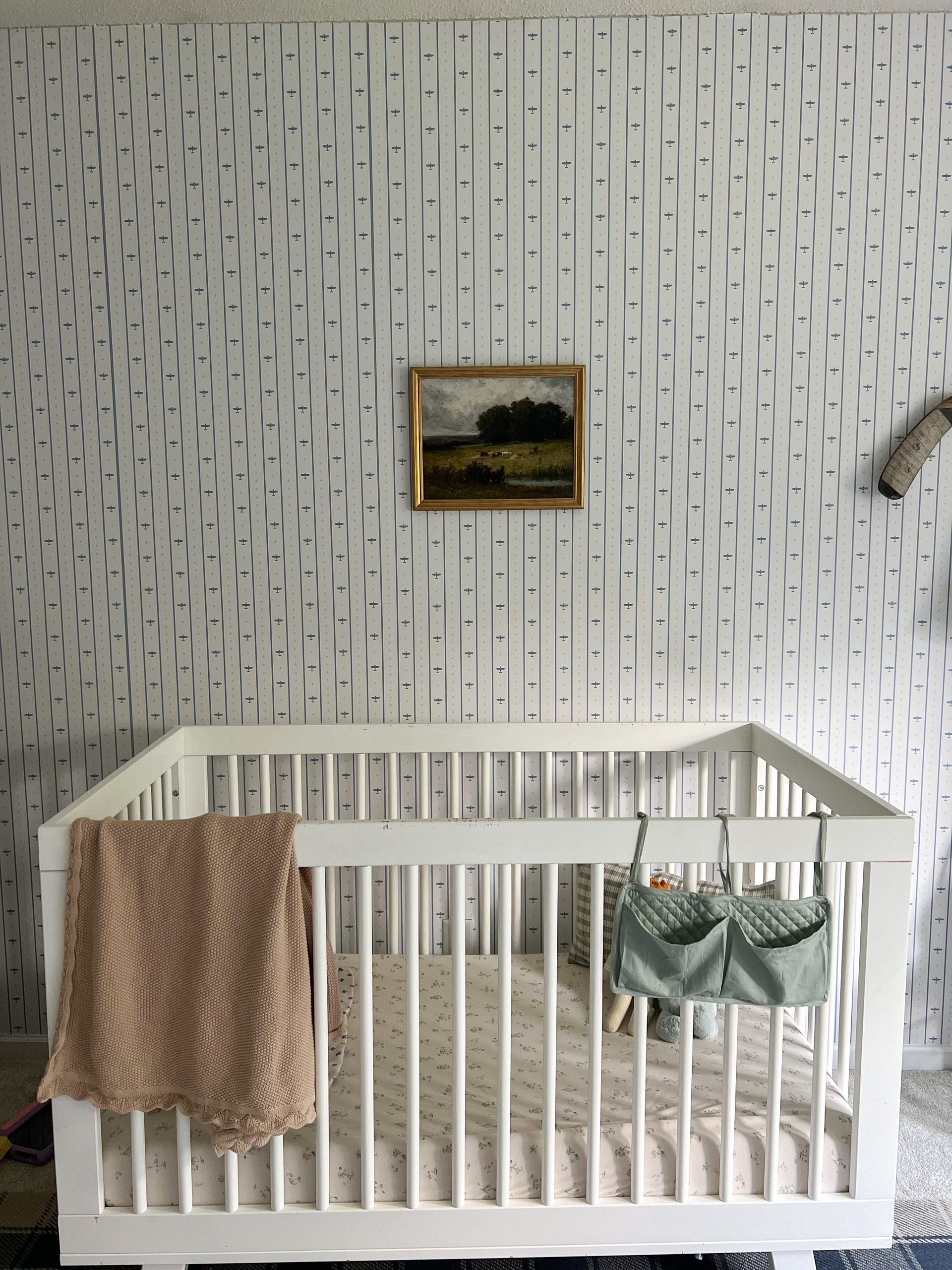 Maverick Striped Wallpaper - Blue & White Nautical Nursery