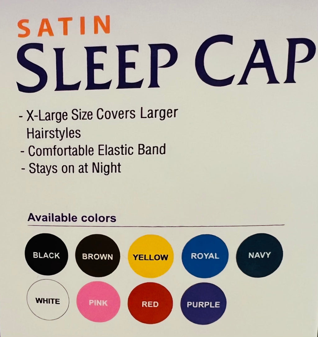 X-Large Satin Sleep Cap for Hair Protection & Moisture Retention