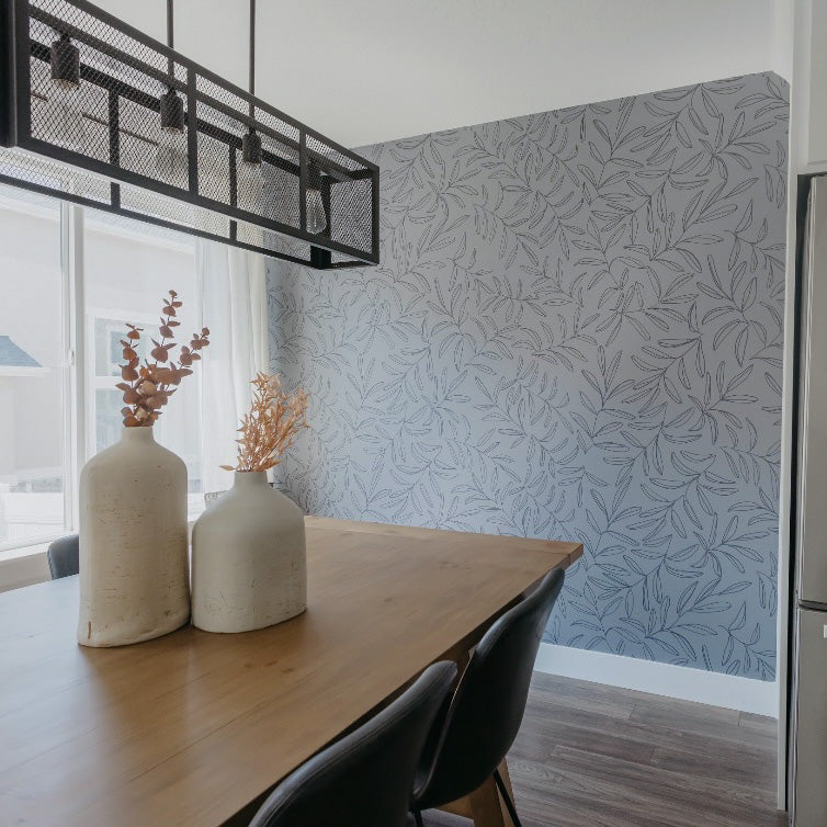 Decorative Olive wallpaper print by Morgan Casteel applied to a wall