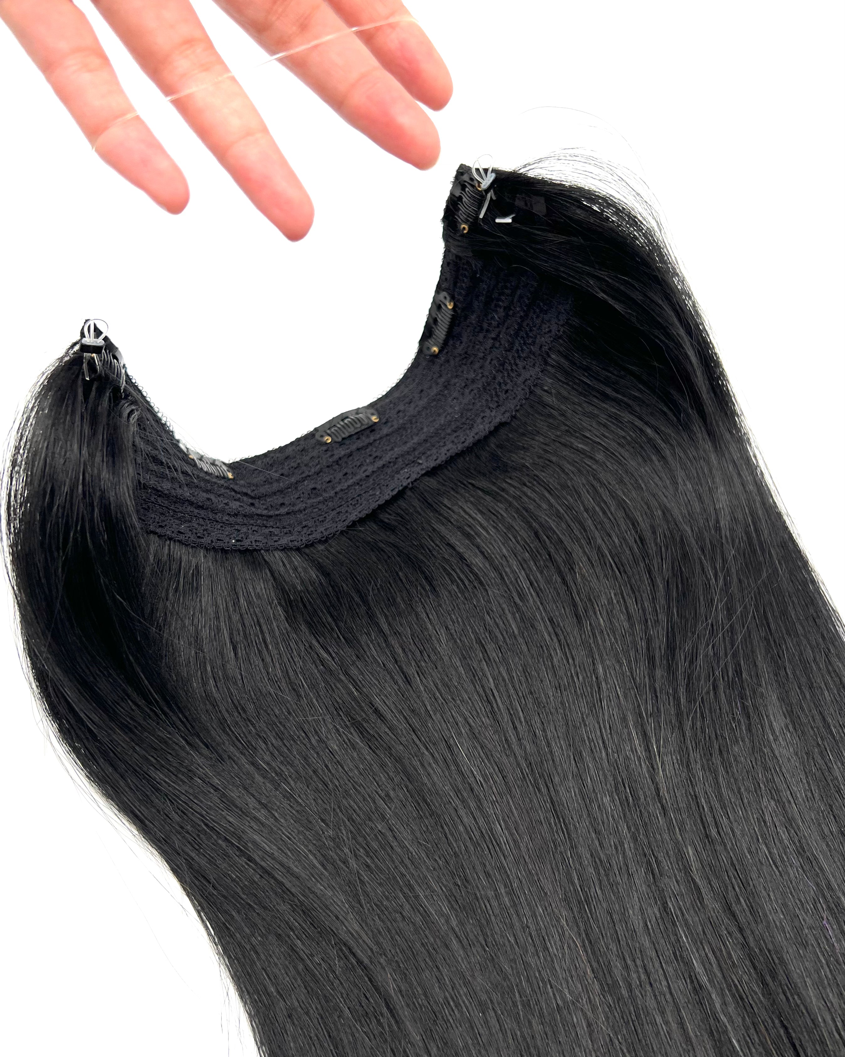 18" Silky Straight Halo Hair Extension with Clip