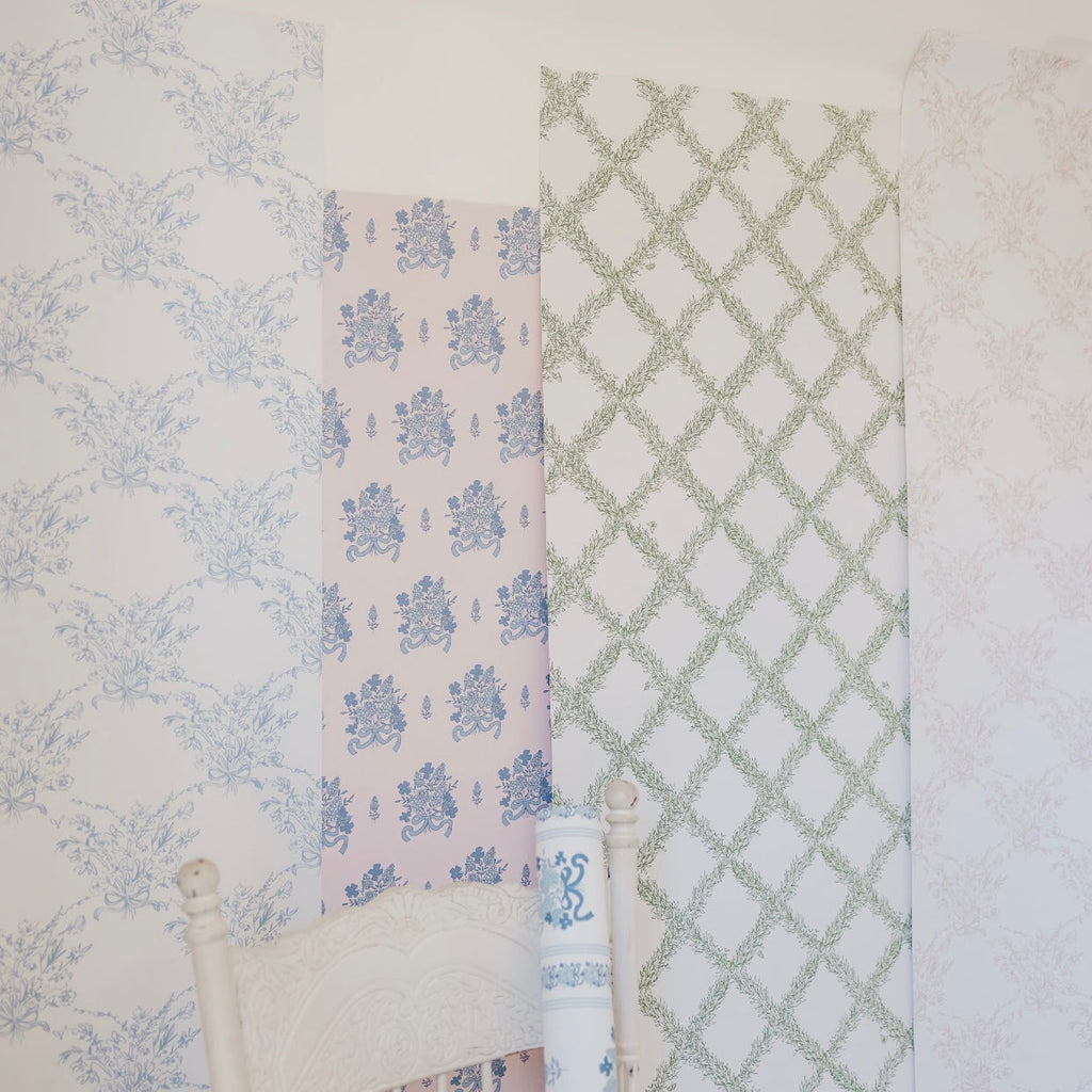 Freya Floral Removable Wallpaper in Pink and Blue