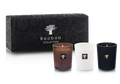 Baobab Les Prestigieuses Trio Travel Candle Set featuring three luxury candles in elegant glass vessels.