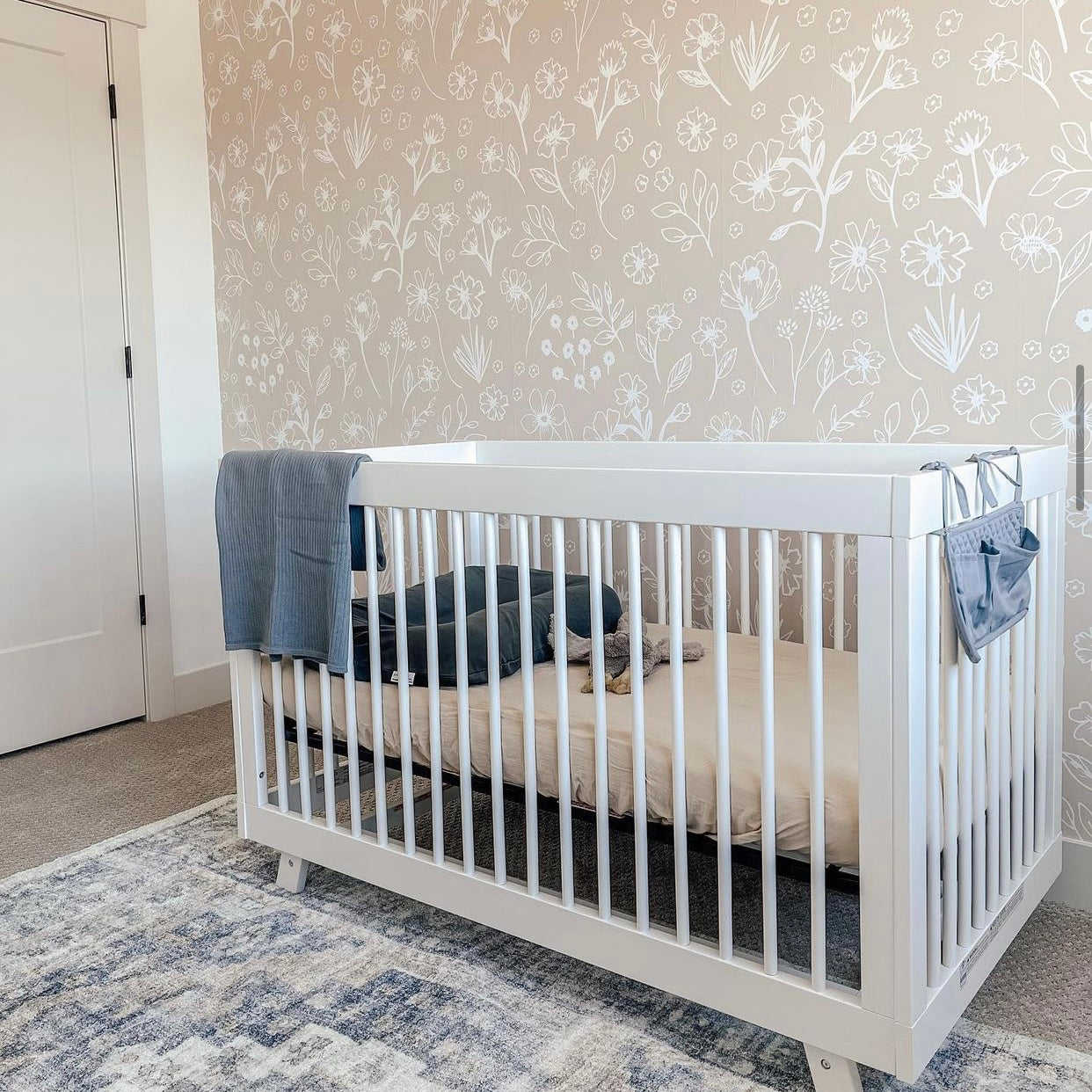 Sophia Floral Removable Wallpaper in Dusty-Rose and White
