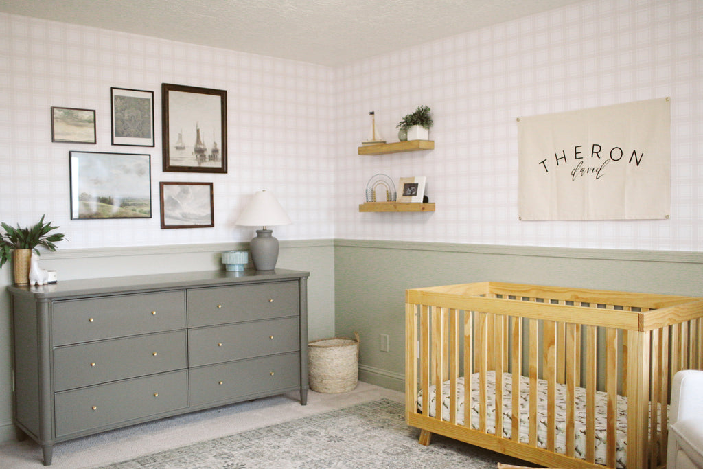 Sampson Plaid Peel and Stick Wallpaper in White and Beige