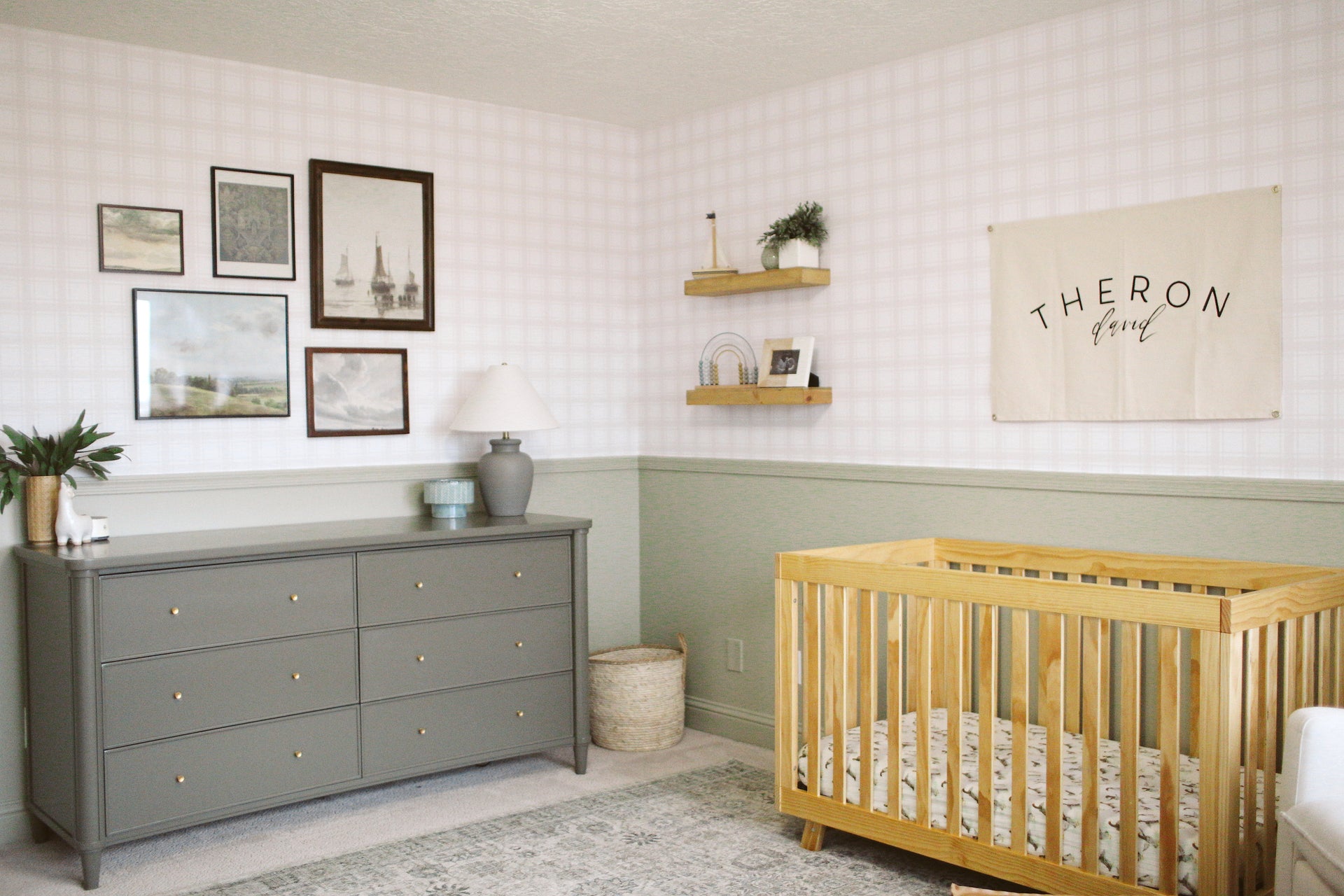 Sampson Plaid Peel and Stick Wallpaper in White and Beige