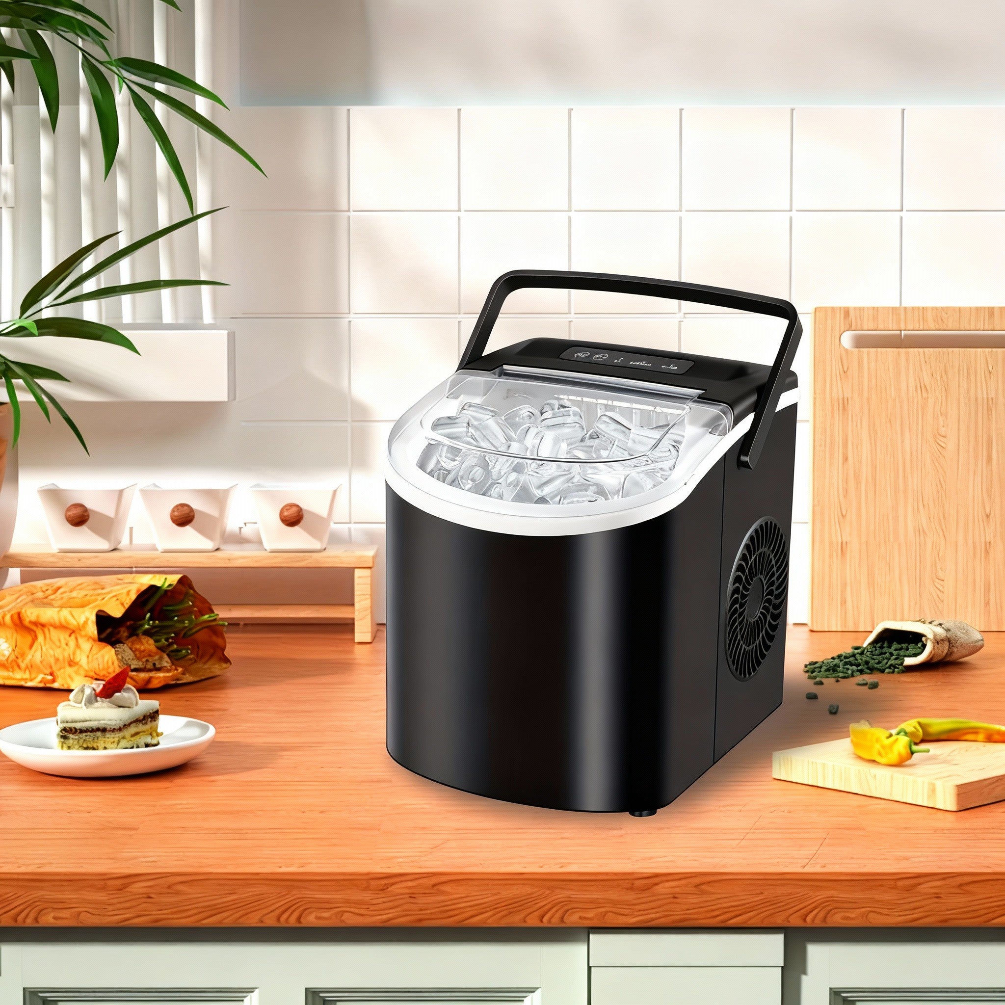 Portable Countertop Ice Maker Machine with Dual Ice Sizes