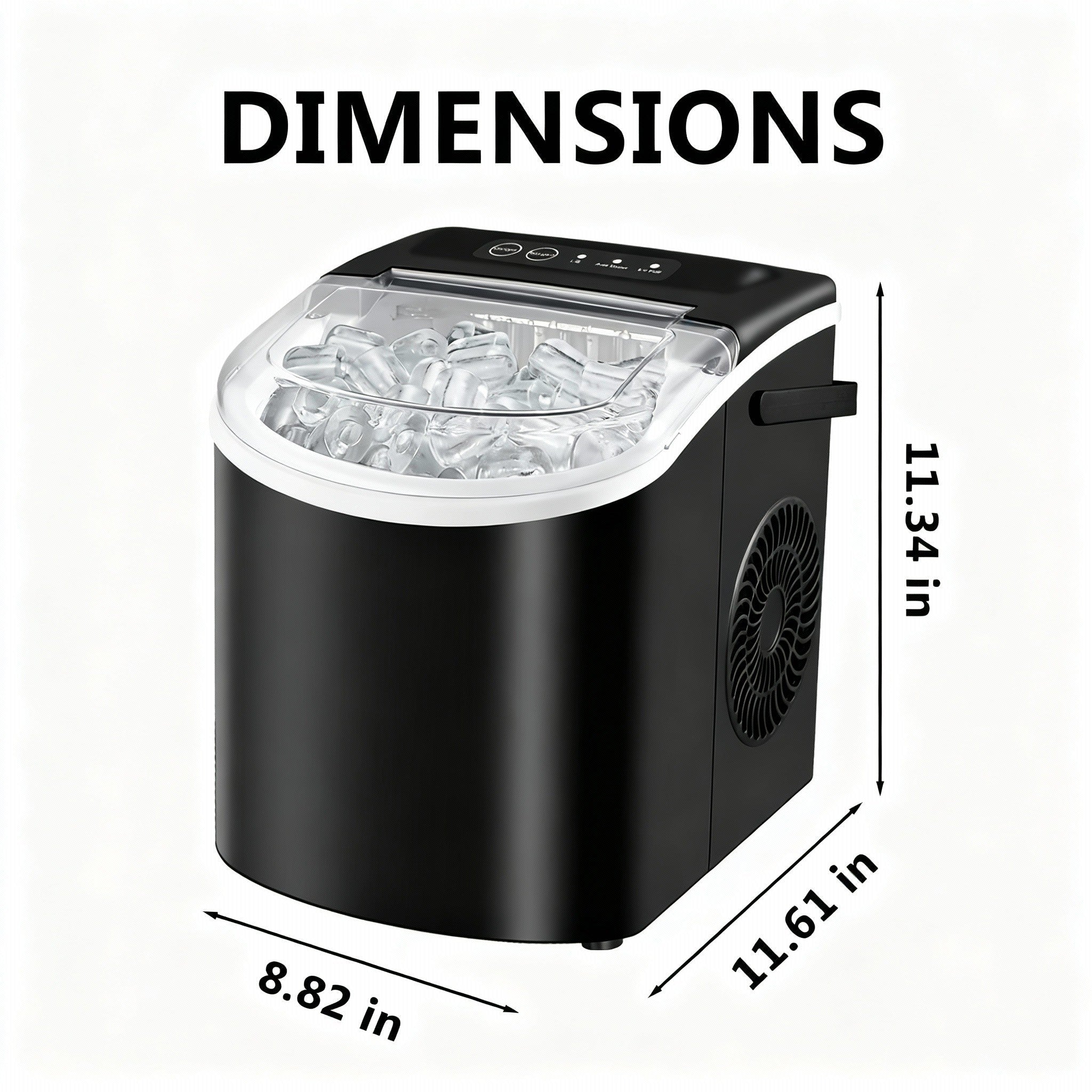 Portable Countertop Ice Maker Machine with Dual Ice Sizes