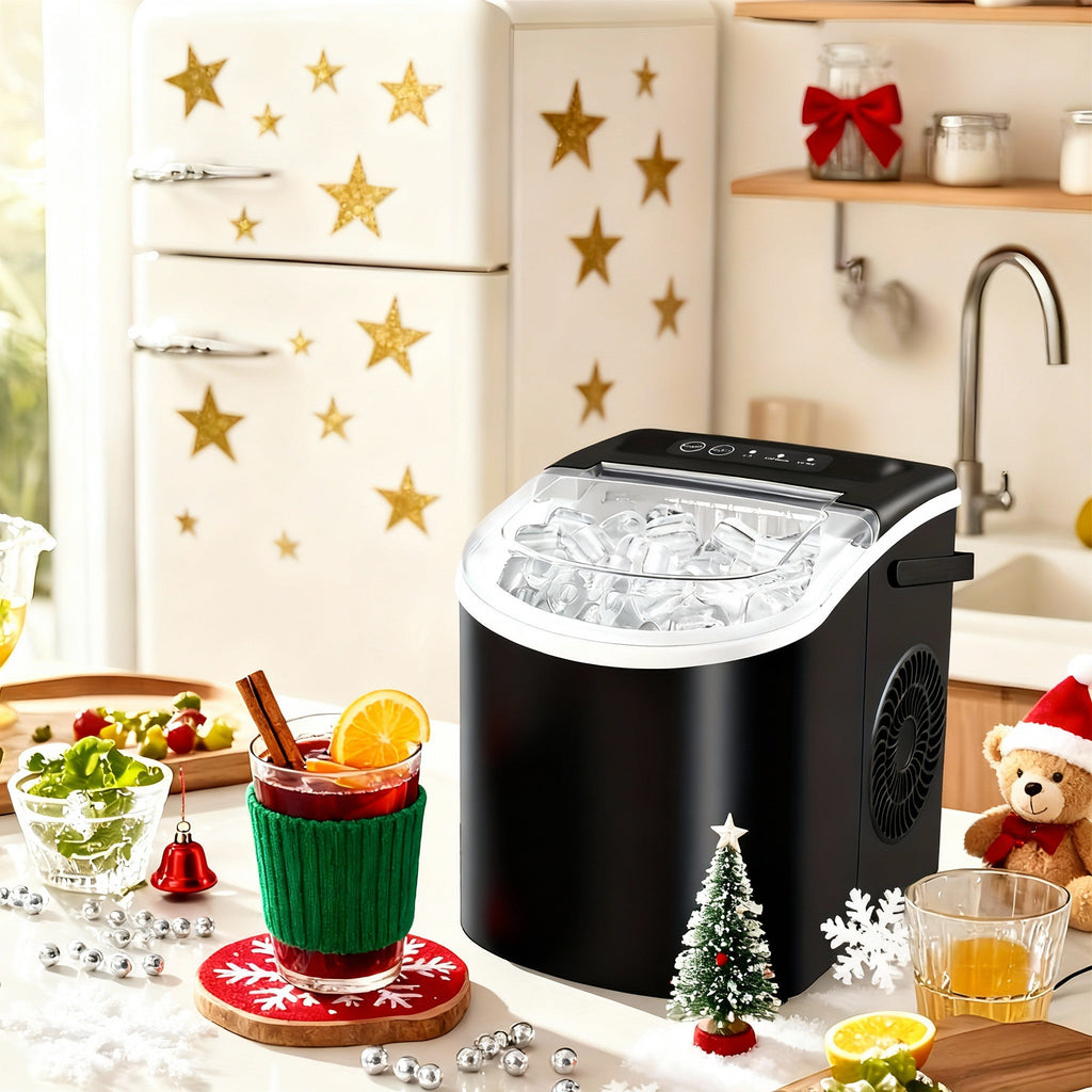 Portable Countertop Ice Maker Machine with Dual Ice Sizes