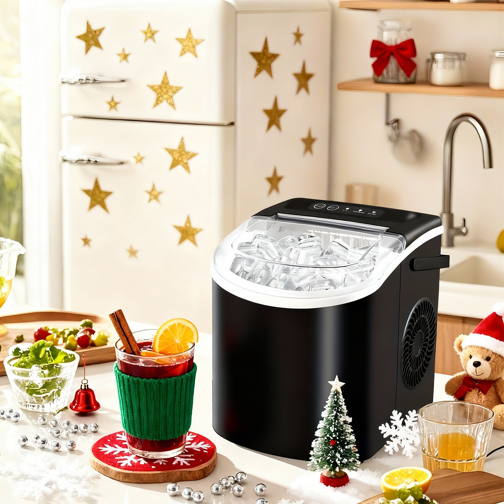 Portable Countertop Ice Maker Machine with Dual Ice Sizes
