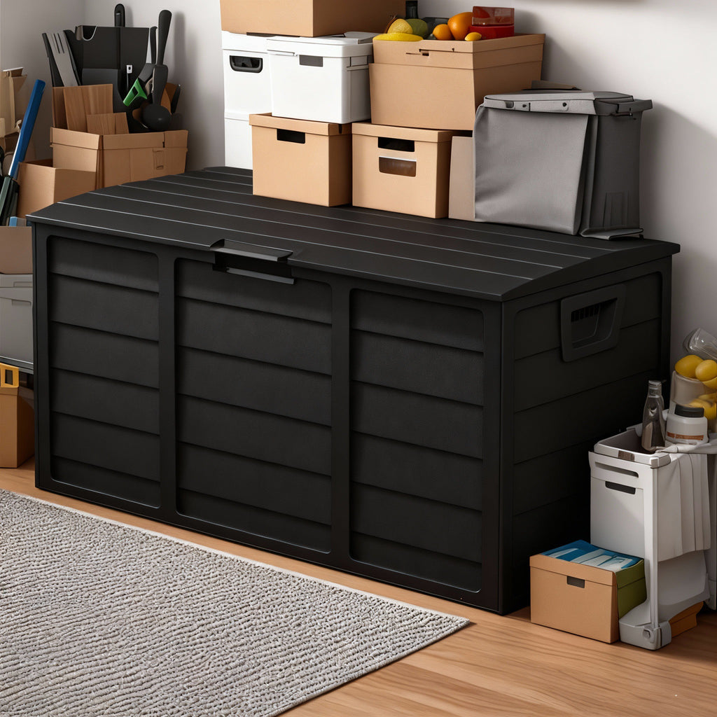 75 Gallon Heavy-Duty Outdoor Deck Box, Waterproof Patio Storage