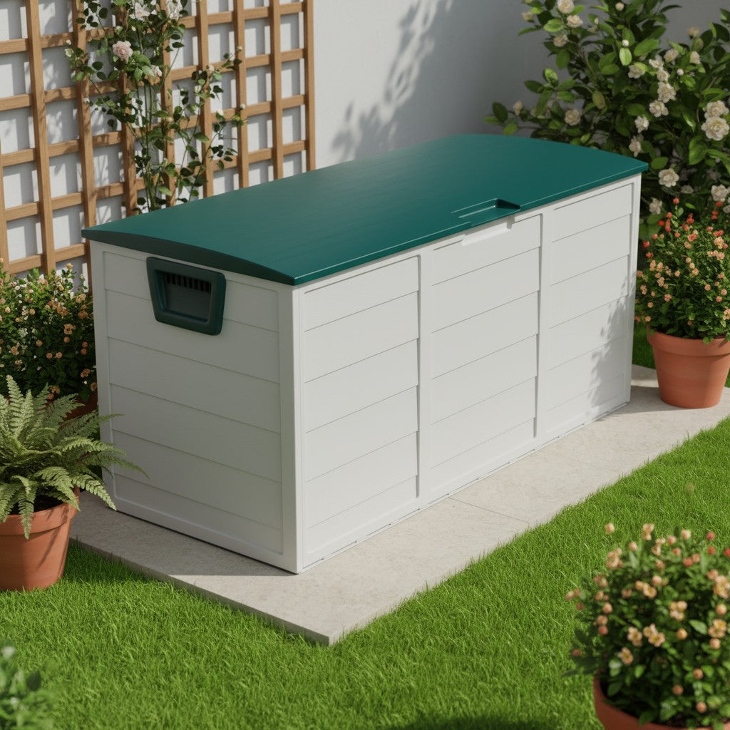 75 Gallon Heavy-Duty Outdoor Deck Box, Waterproof Patio Storage