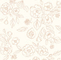 Tori Floral Removable Wallpaper in Cream and Beige