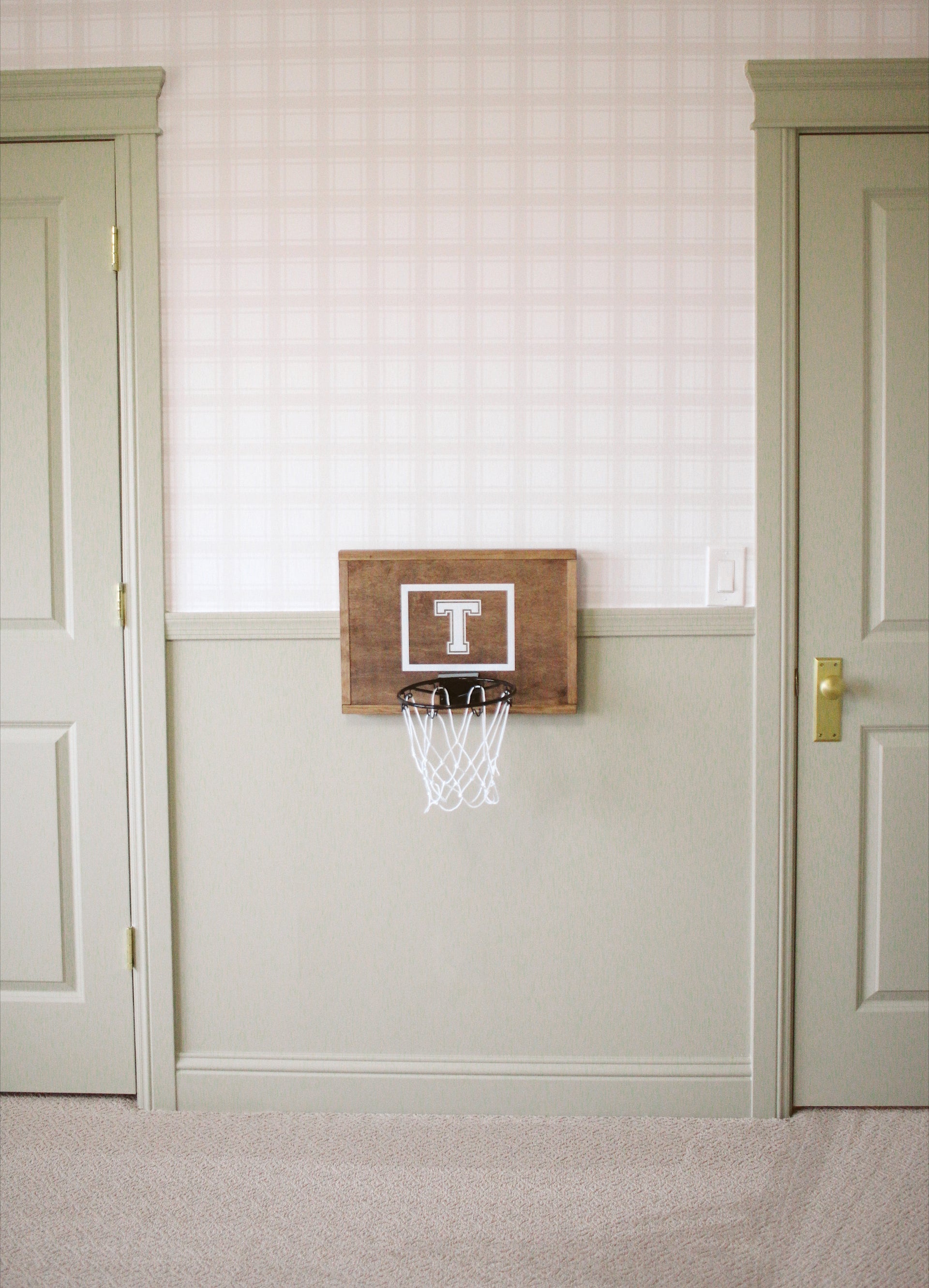 Sampson Plaid Peel and Stick Wallpaper in White and Beige