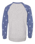 Youth Star Print Long Sleeve Sweatshirt with Raglan Sleeves