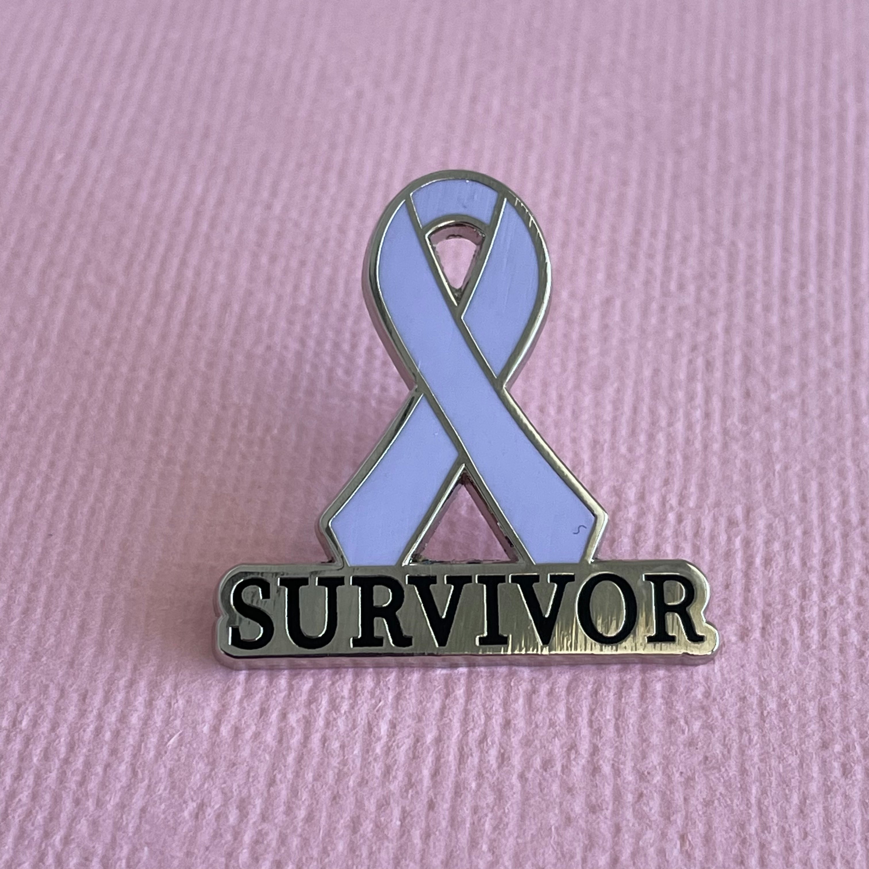 Violet Survivor Awareness Ribbon Enamel Pin - Hodgkin's Disease Support