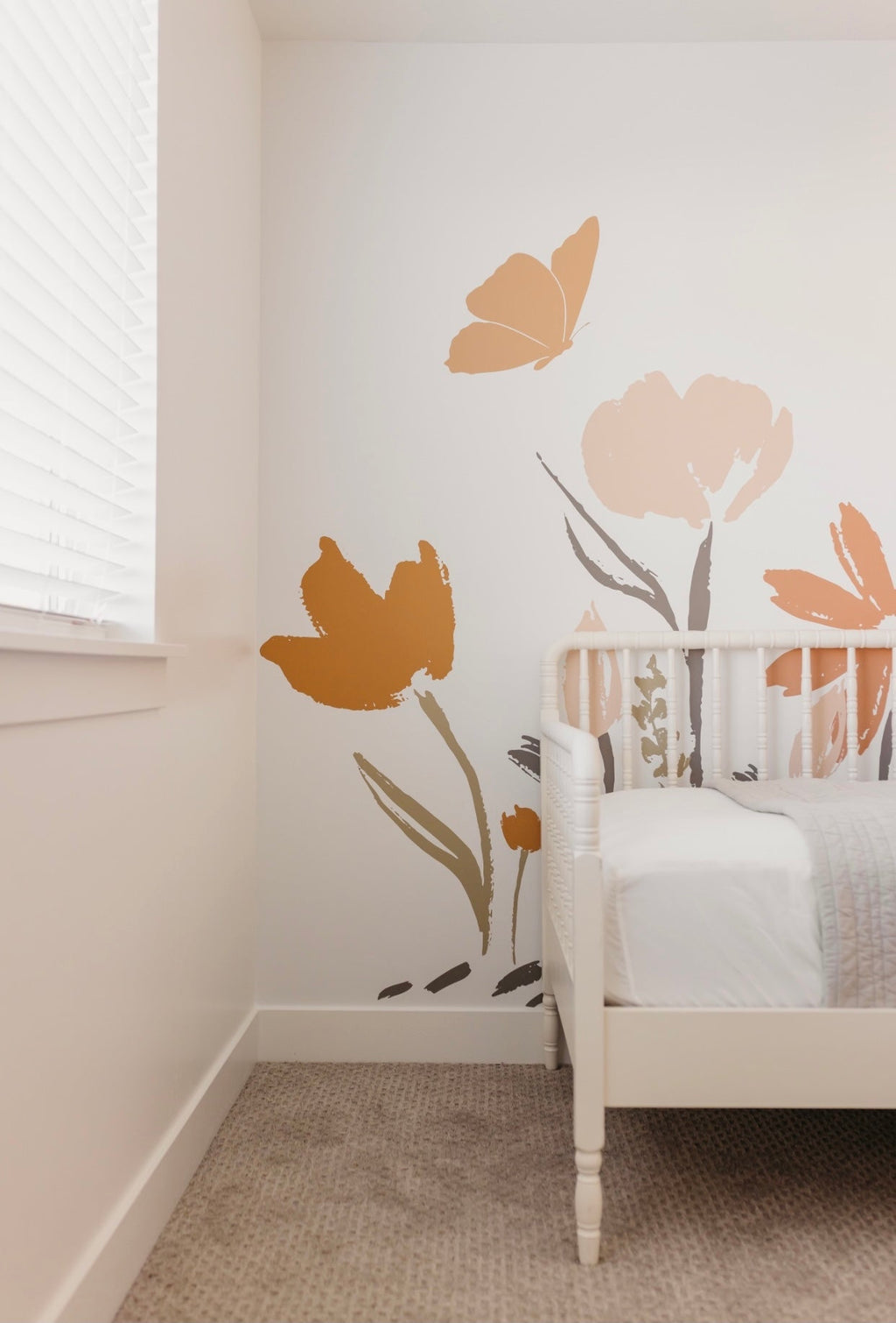 Amelia Floral Removable Wallpaper in Terracotta and Sage Green