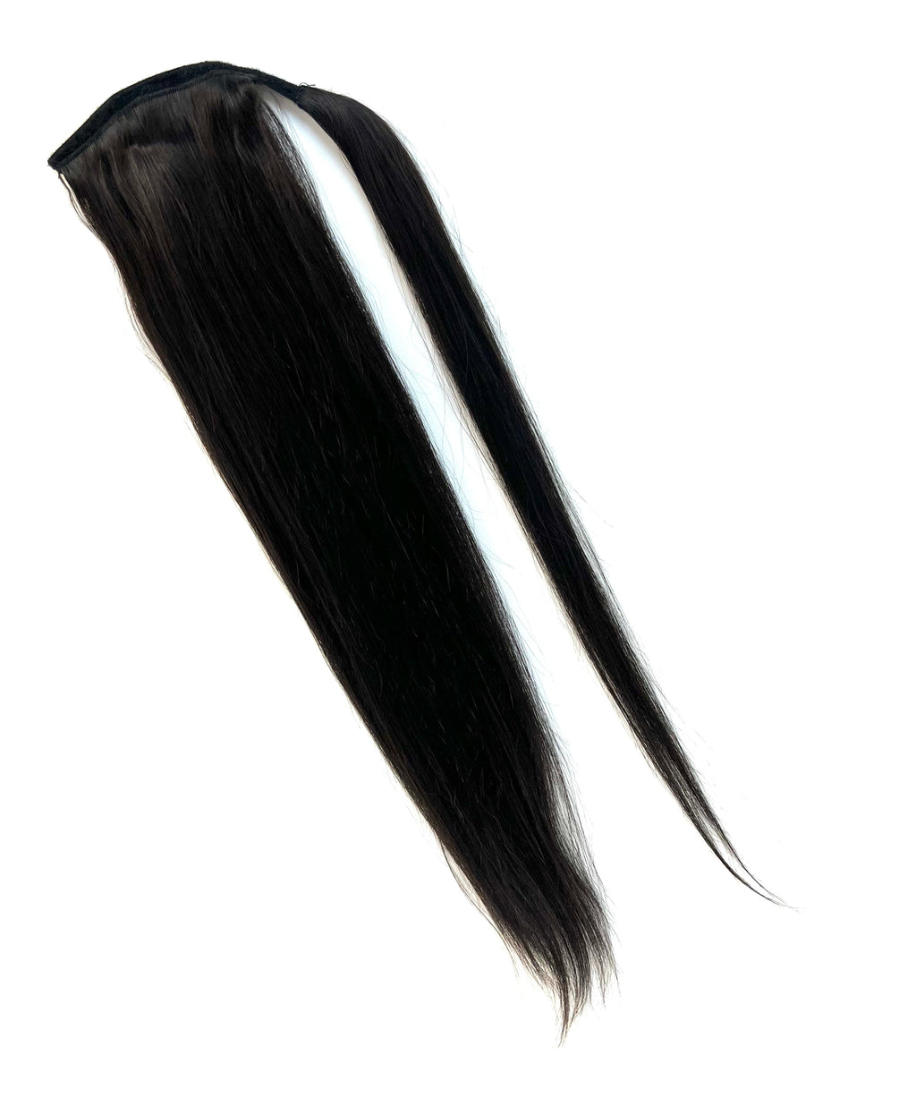 24" Silky Straight Human Hair Wrap-Around Ponytail Extension