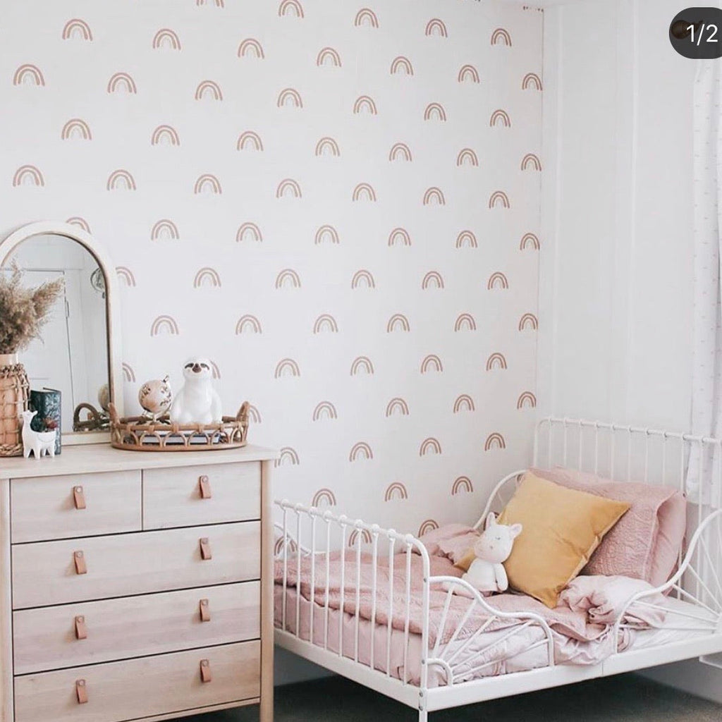 Parker wallpaper by Erika Senneff in beige and dusty-pink minimalist bohemian style.