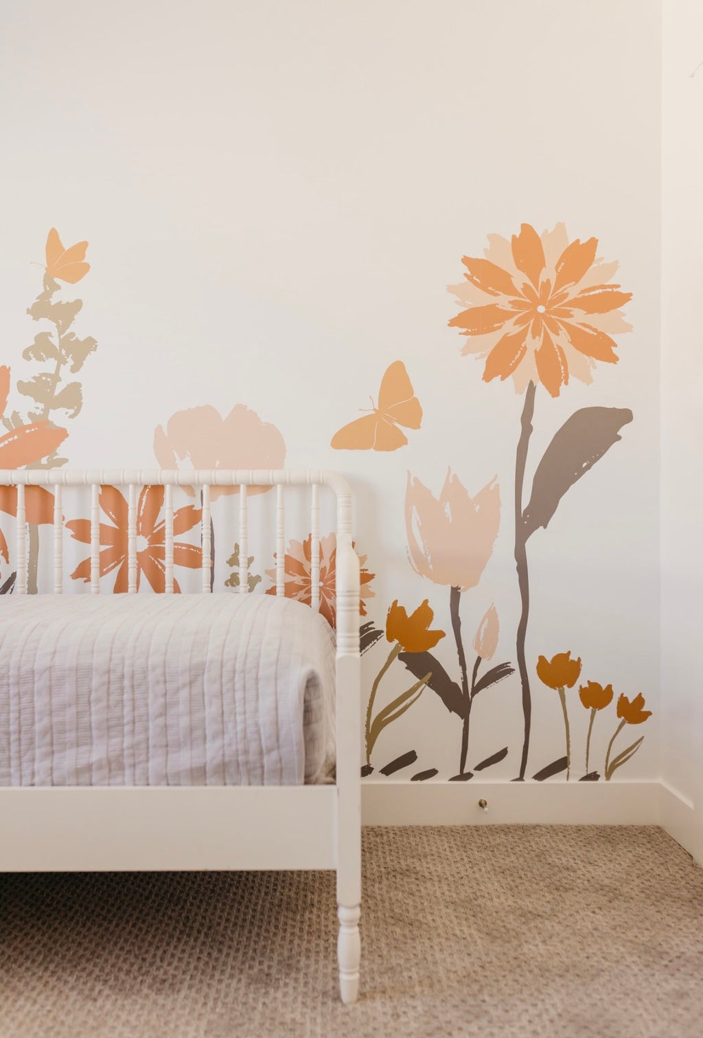 Amelia Floral Removable Wallpaper in Terracotta and Sage Green
