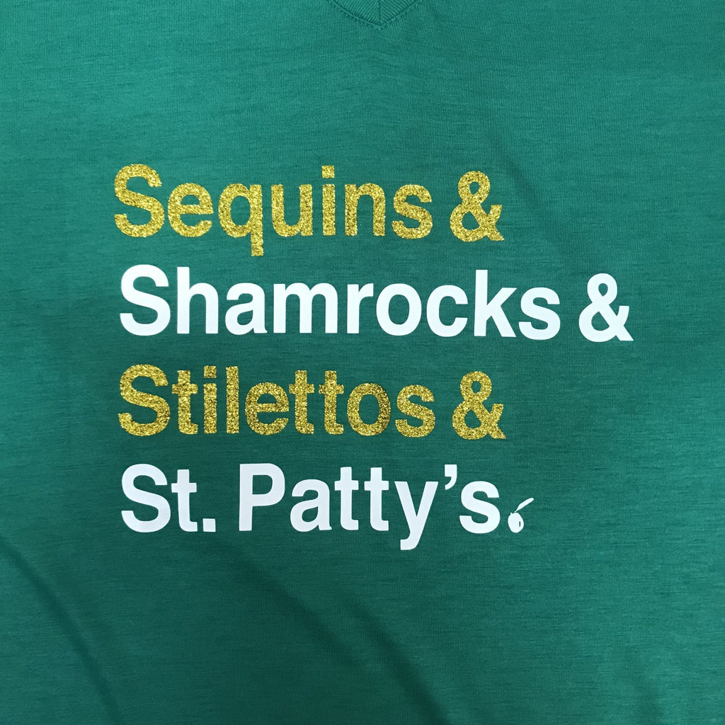 Shamrocks & Stilettos Holiday Themed Knit Top in Green